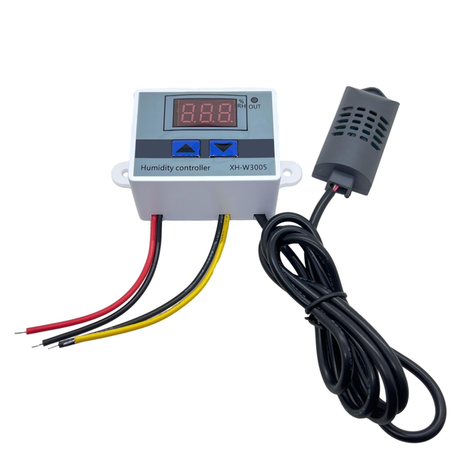 SBSSYVLMV Digital Humidity Controller XH-W3005 12V 24V 220V Humidistat Hygrometer Control Switch Regulator + Sensor(Ac110-220v)