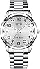 CIVO wristwatch men casual analog watches quartz light readable mens watch silver stainless steel waterproof mens watch