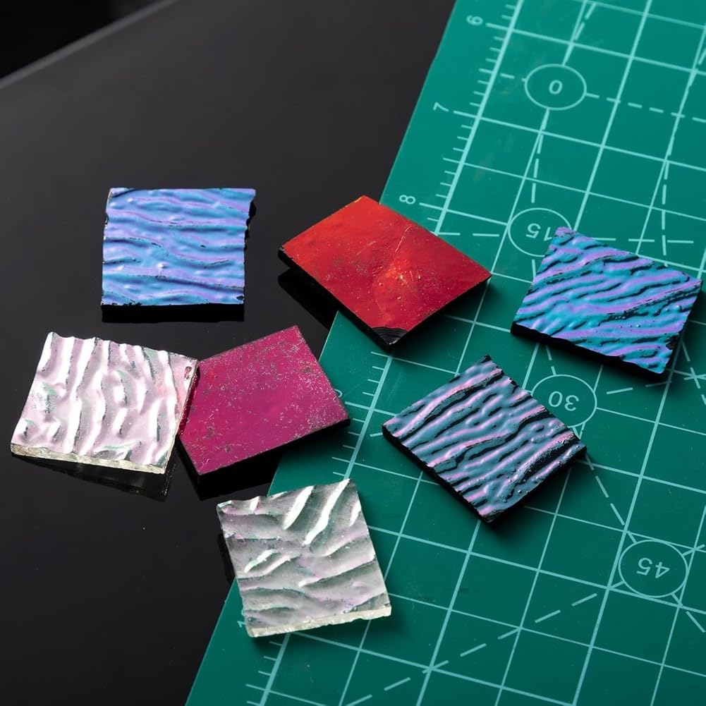 Fusible Dichroic Glasreste Assortiert 4 für Mikrowelle für Fusing-Ofen, Irisierende Effekte Materialien für Schmuckherstellung
