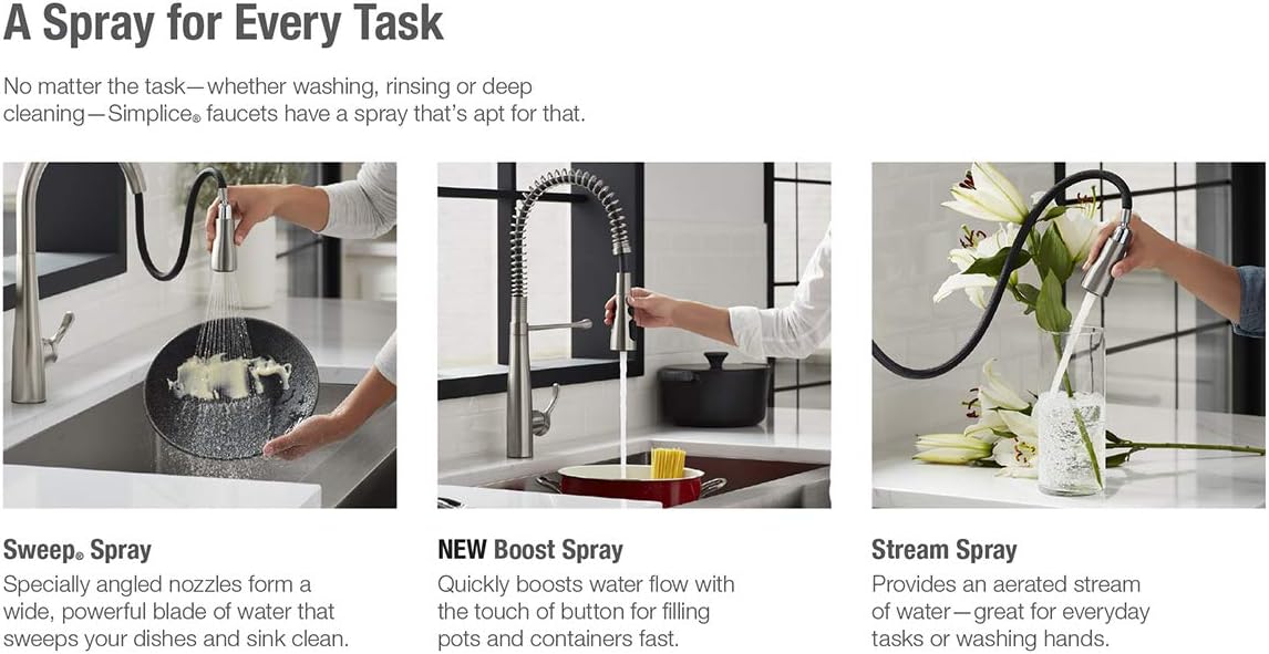 🛒 Crazy Deals KOHLER K-22033-BL Simplice Semiprofessional Kitchen Sink Faucet, Matte Black Amazing 🔥 KOHLER K-22033-BL Simplice Semiprofessional Kitchen Sink Faucet, Matte Black