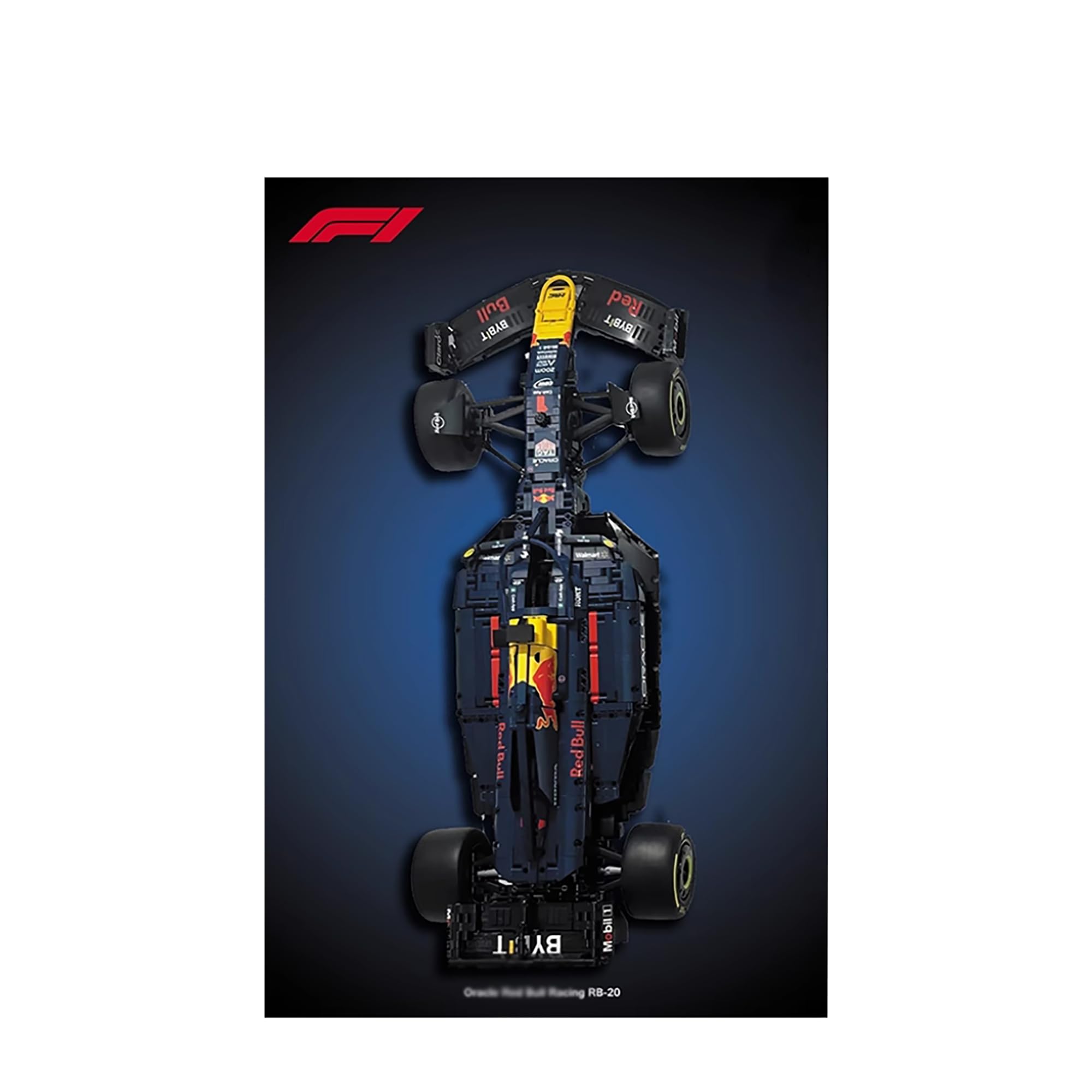 Display Wallboard for Lego 42206 F1 Racing - Wall Mount Display Stand Art Wall Mount Frame for 42206 Building Set, Ideal Gift for Car Enthusiasts - 80 x 50 cm (42206 D)