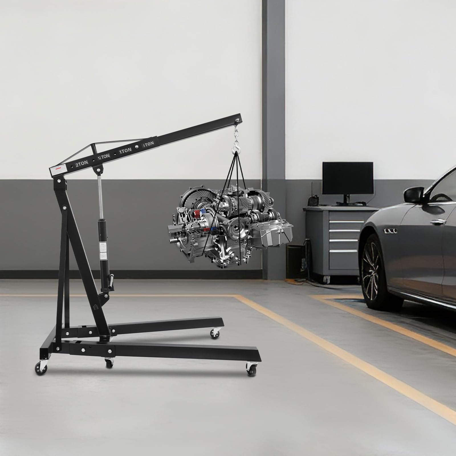 Werkstattkran Hydraulisch Betrieben Motorkran Klappkran Pickup Kran Ladekran Mobiler Motorhalter Hebebühne für Autoreparaturen, Werkstätten, Garagen Usw
