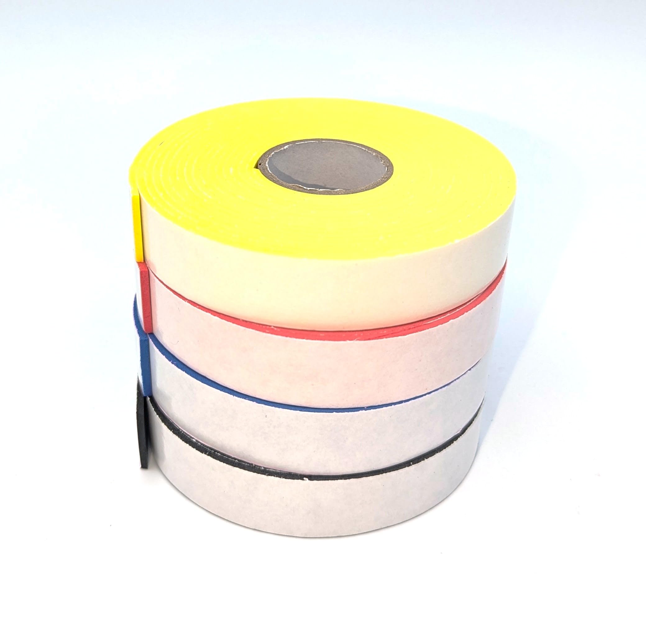 Eva foam tape strip rolls, colored double side self-adhesive for craft projects, Pack of 4, size 2 mm (thick) x 19 mm (wide) 3,2 meters (10.5 ft) per