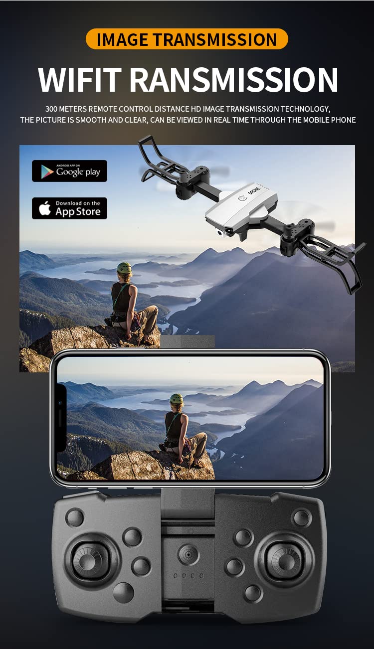 Zewnętrzna fotografia lotnicza quadcopter zdalnie sterowany dron 4K HD szerokokątny aparat, składany RC dwuosiowy samolot zabawki dla dzieci, 4K HD FPV wideo zewnętrzna fotografia lotnicza