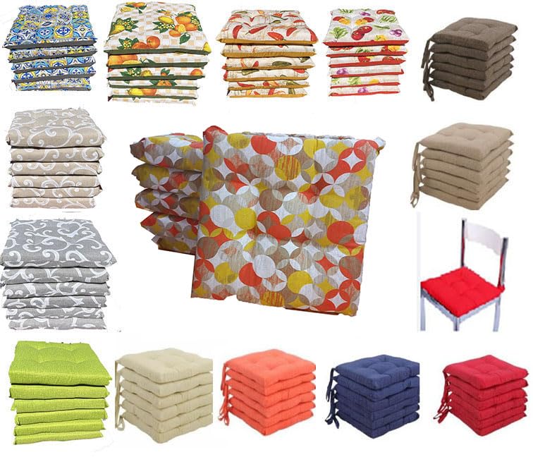 Cuscini Sedia Trapuntati - Confezione 6 Pezzi Con Laccetti AMA - Foto 6