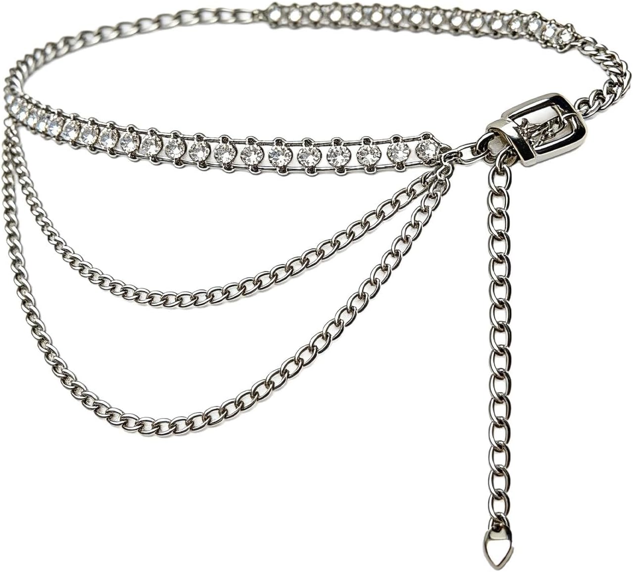 Diamond metal waist chain women's layered chain body chain dress pants suitable