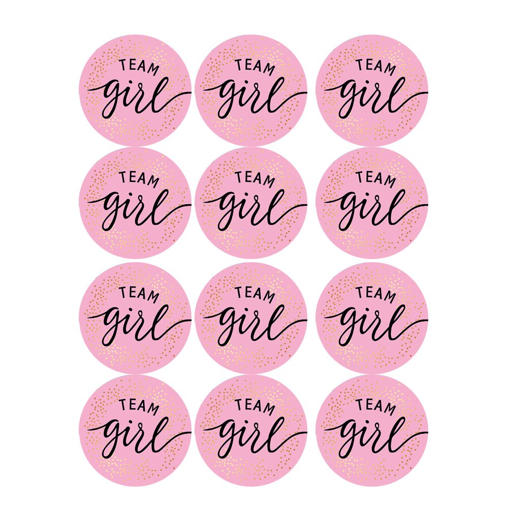 54pz Adesivi per Rivelare Il Genere, 5 cm Adesivi Rotondi Squadra Maschio o Femmina Etichette Blu e Rosa Baby Shower per Regalo Album Buste Giochi Bomboniere Decorazioni (Bodysuit