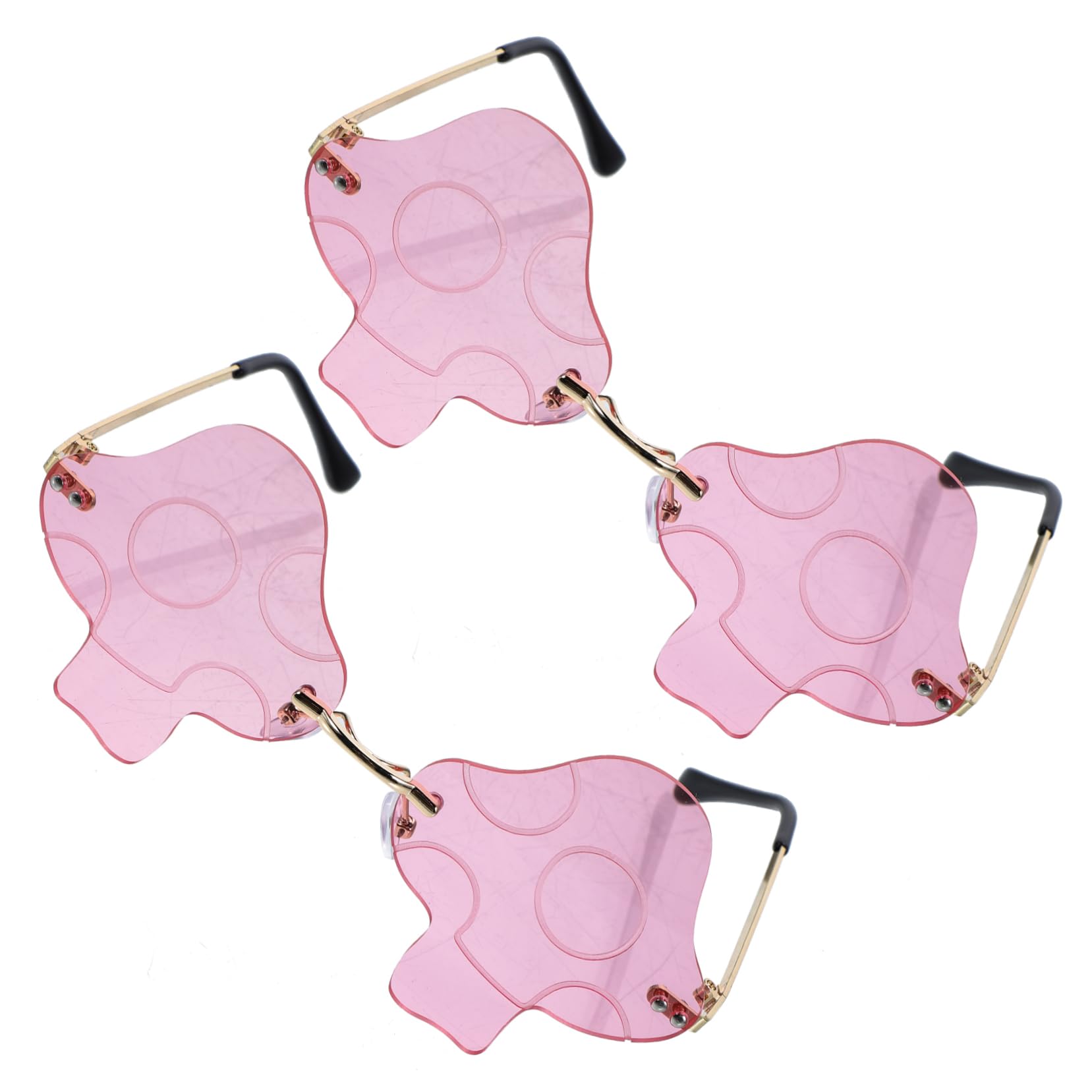 GALPADA 4 Set Di Occhiali Da Sole Oversize Alla Moda Da Uomo E Da Donna A Forma Di Fungo Con Montatura in Metallo Irregolare Leggeri E Decorativi Per Festival E Feste 2 Pezzi * 4