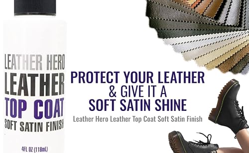 Leather Hero Satin Top Coat Leather Sealant Color Restorer 4oz - Thumbnail 3