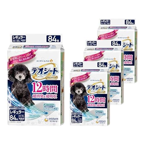 デオシート PREMIUM レギュラー サイズ 84枚×4袋 全336枚 12時間 超消臭 超吸収 無香 ペットシーツ ユニチャーム[順次発送]