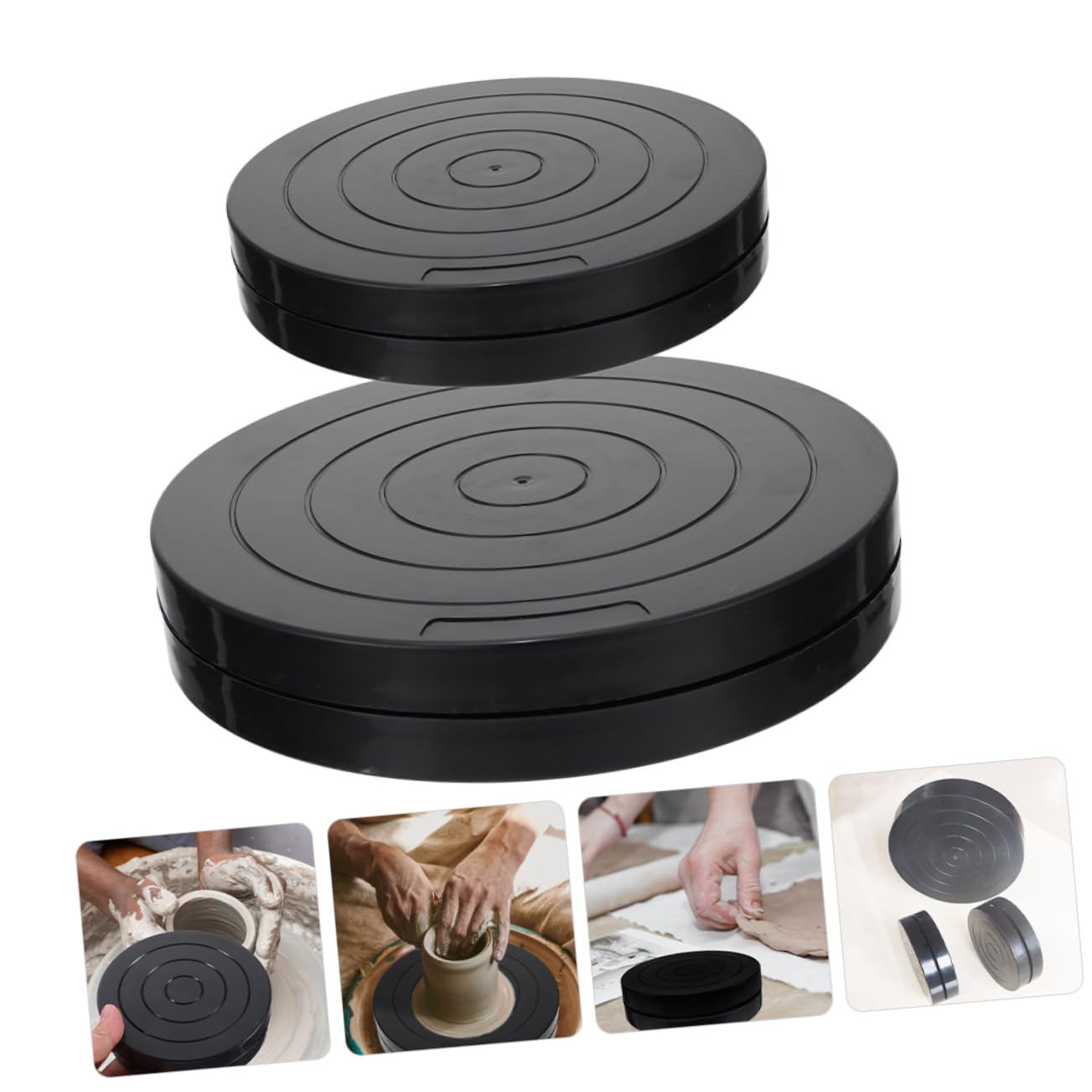 Gadpiparty 3 Series Mesa Rotativa De Escultura De Arcilla Cerámica Placa Giratoria Tocadiscos Giratorio Girar La Escultura De La Plataforma Giratoria El Plastico Negro 2 Piezas X 3