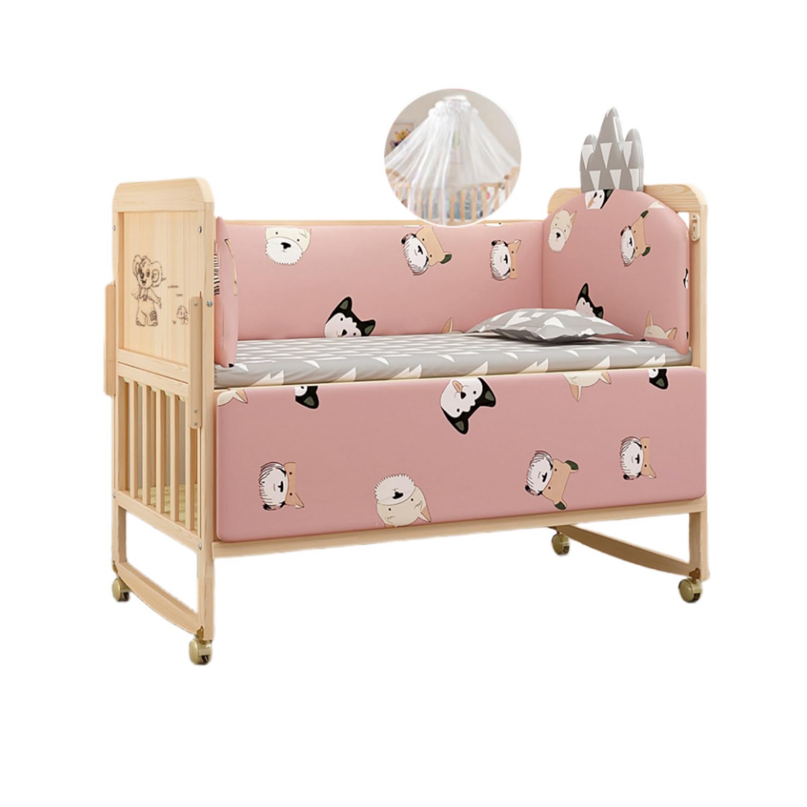 Amazon.co.jp: Deerouハイシートベビーベッド 腰に負担をかけないハイ  