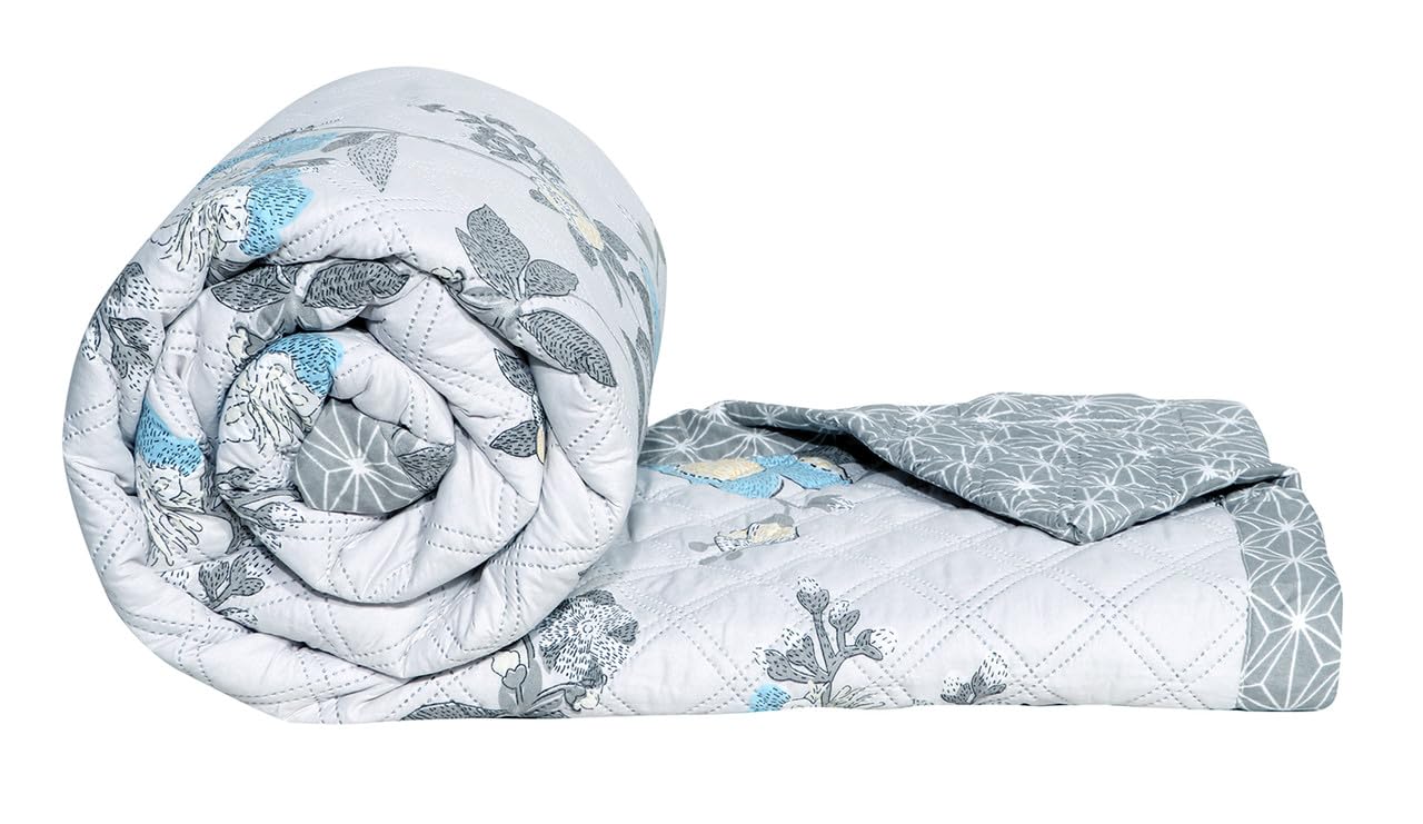 BSB HOME 2nd Gen 120 GSM Microfiber Reversible AC Comforter/Blanket for Winter/Quilt/Duvets for Double Bed (230 X 220 cm, Silver and Grey)