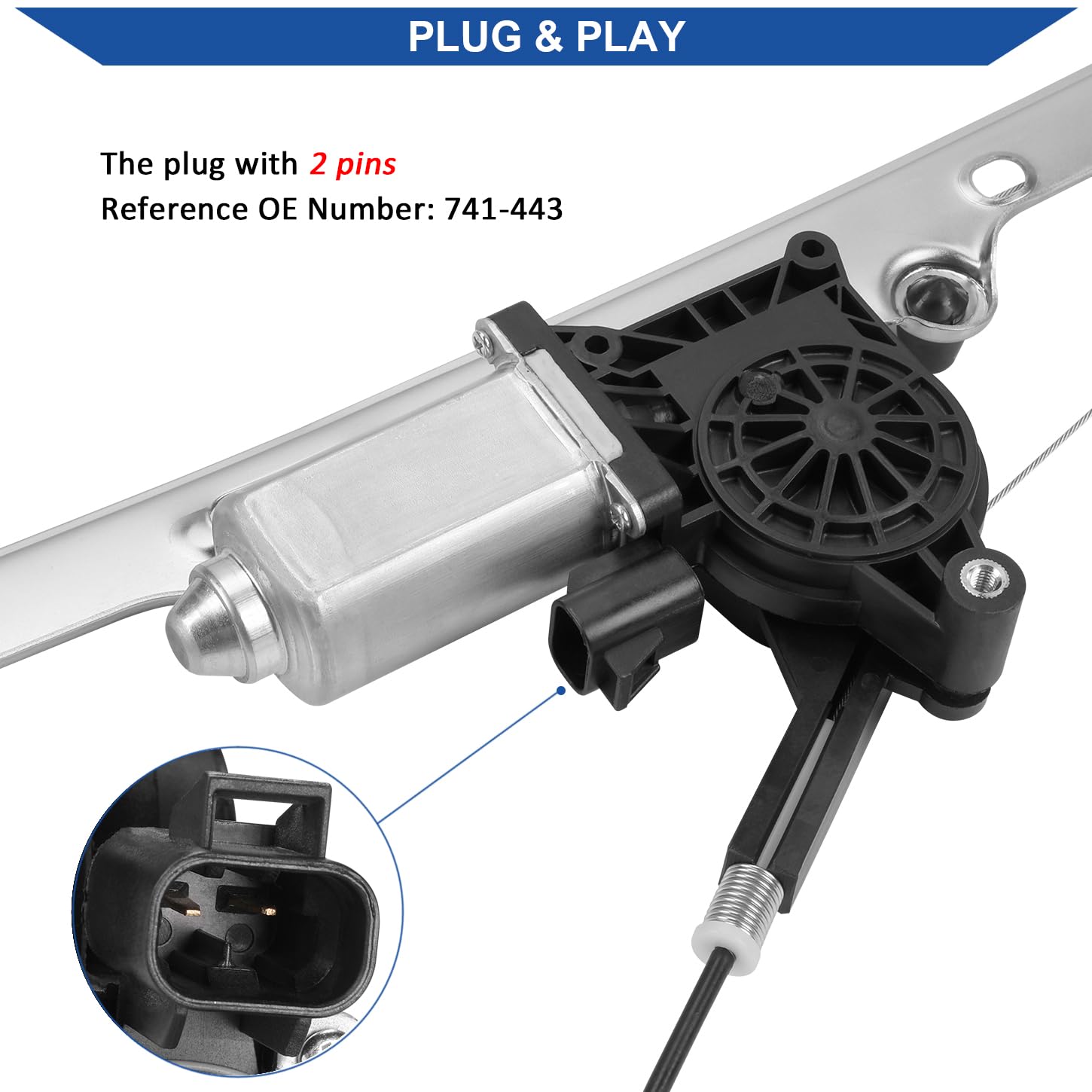 Dorman OE FIX Front Passenger Side Window Lift Motor 741-443