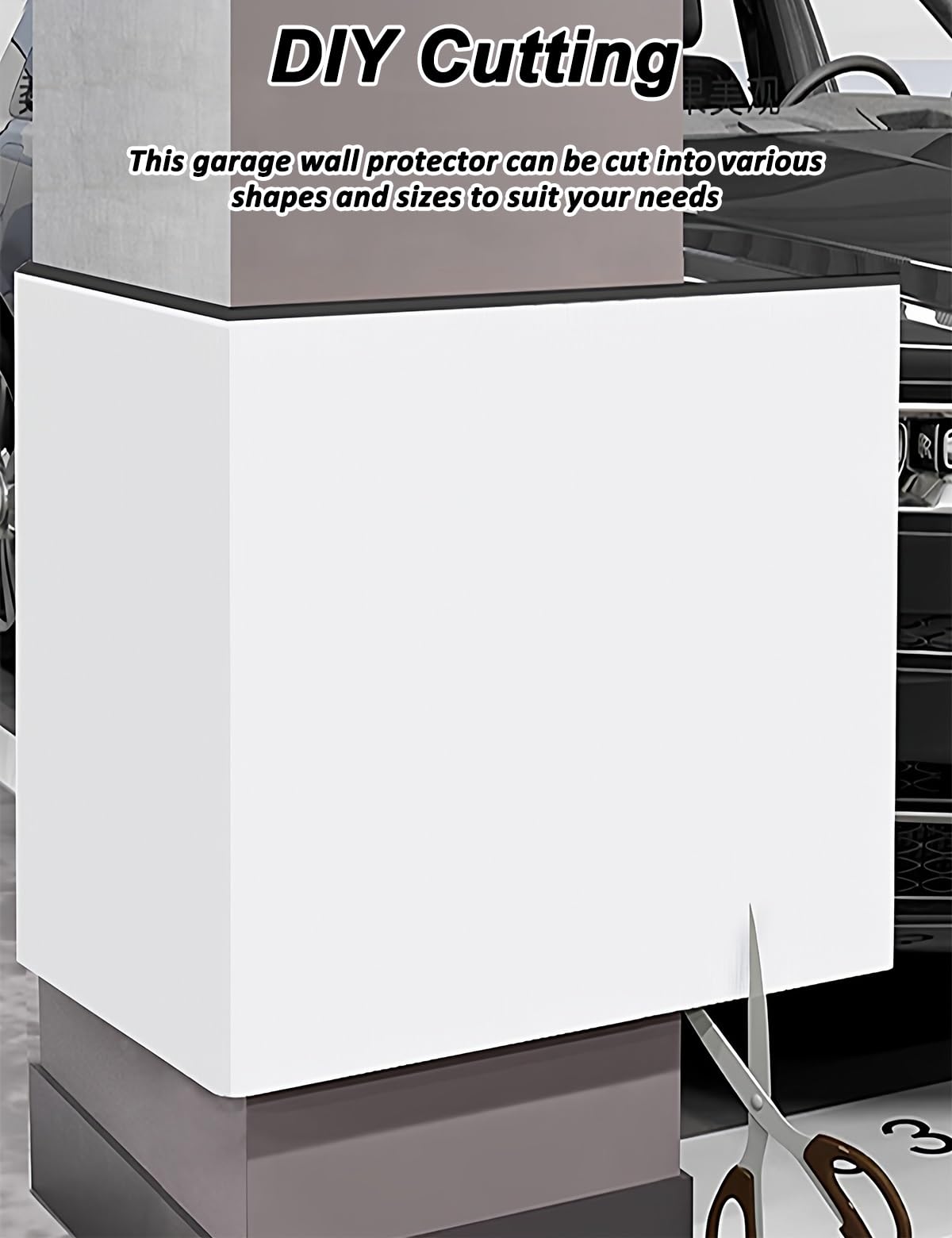 Protector Pared Garaje para Parking, Protector Columnas Garaje Autoadhesivos de Esponja, Protección contra Arañazos/Impactos para Puertas Coche Borde Parachoques Esquinas(Light Gray,2 mx95 cm)