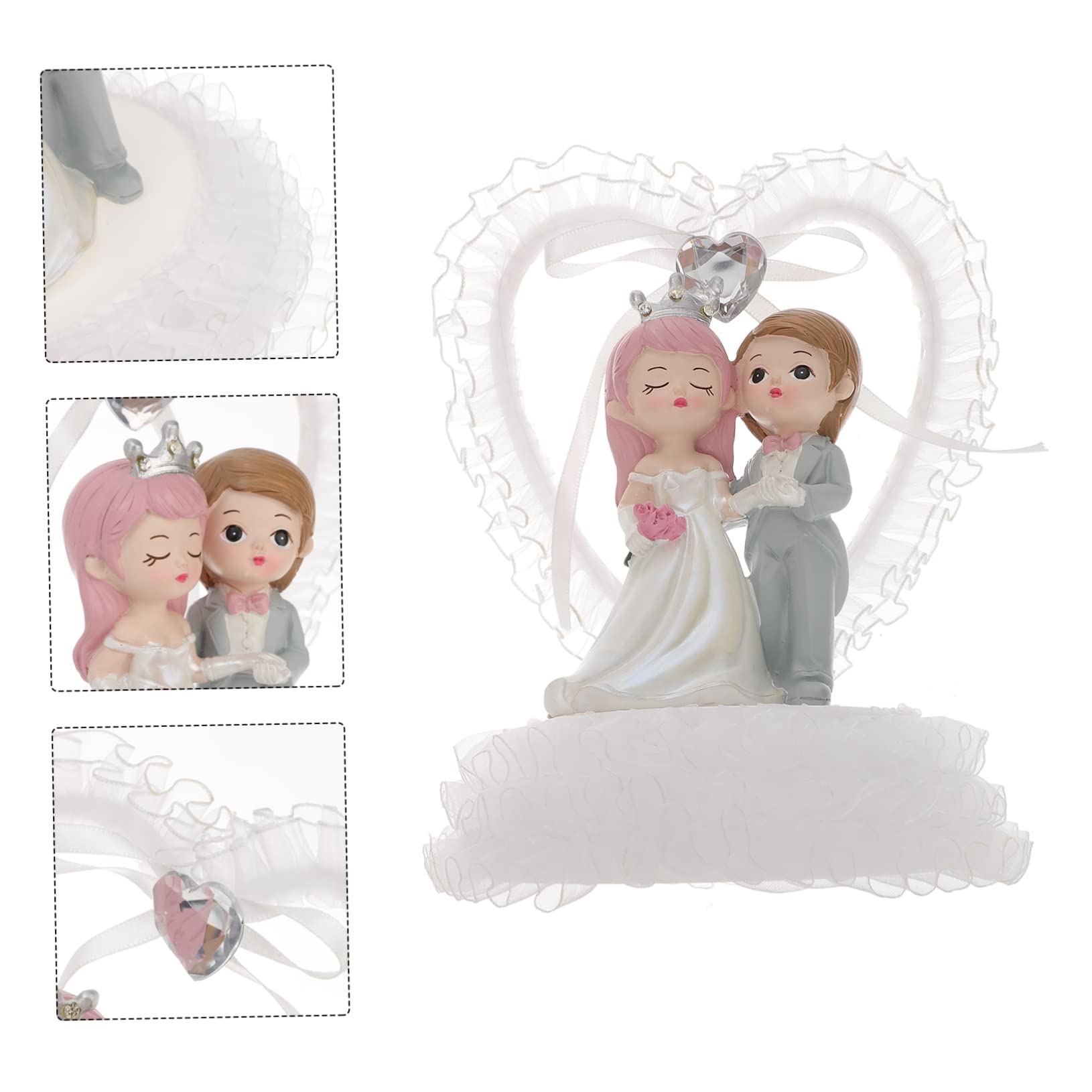 STOBAZA Adorno para Novia y Novio de Plástico para Decoración de Boda | Figura Forma de Pareja, Acabado Romántico, Uso en Dormitorios y Eventos, Fácil de Limpiar