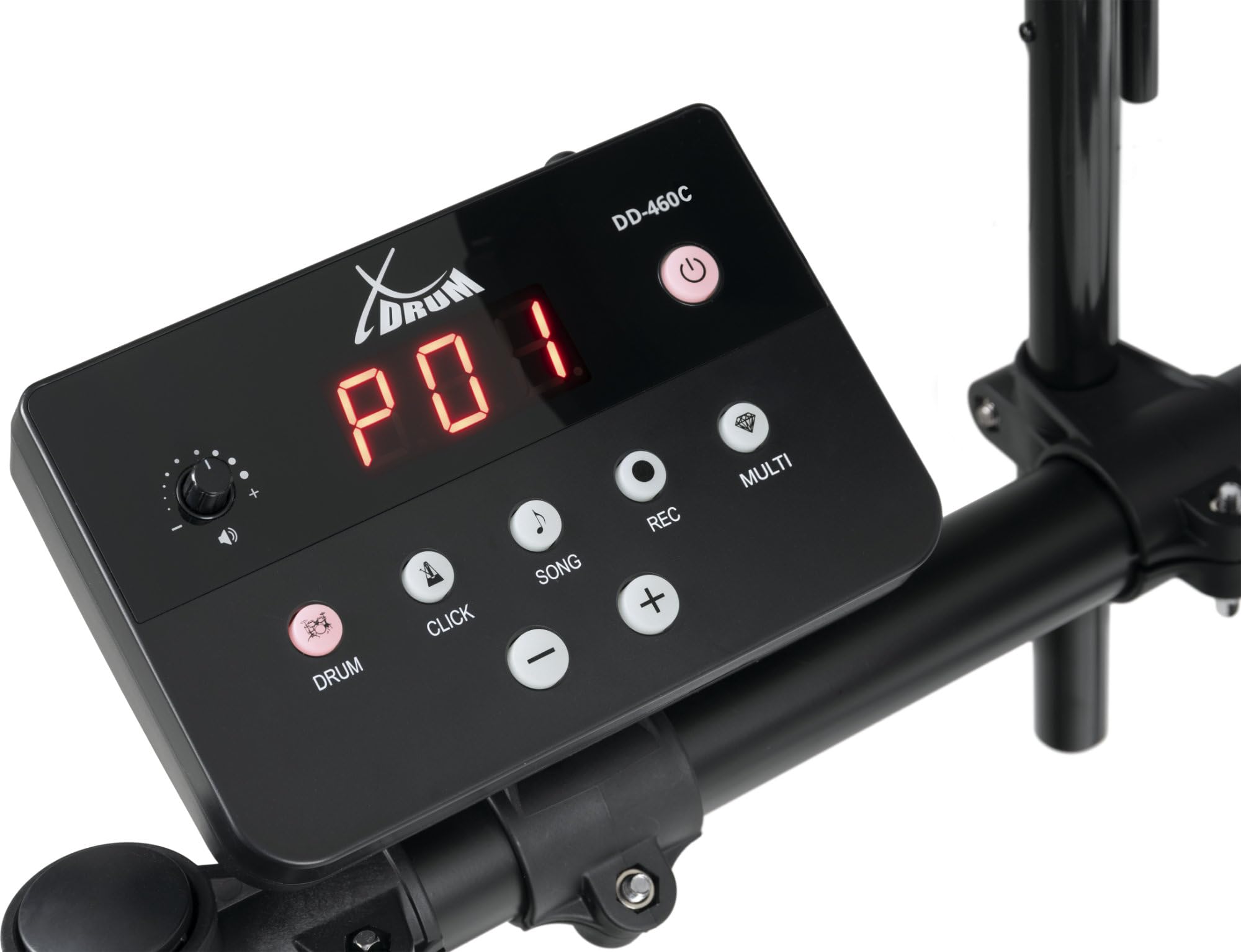 XDrum DD-460C E-Drum Kit Home Set, Batería electrónica con Mesh Heads | 4x pads de caja/tom de 8" de zona única, 1x controlador de kick, 3x pads de platillo de 10" de doble zona, Incluye rack, 5 mm