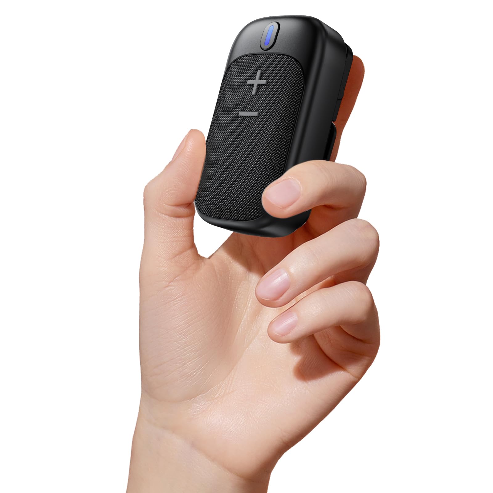 LENRUE Wearable Bluetooth Speaker, IPX5 Water-Resistant Magnetic Clip-On Wireless Portable Mini Speaker,Built-in Mic for Hands-Free Music and Calls,Black Color