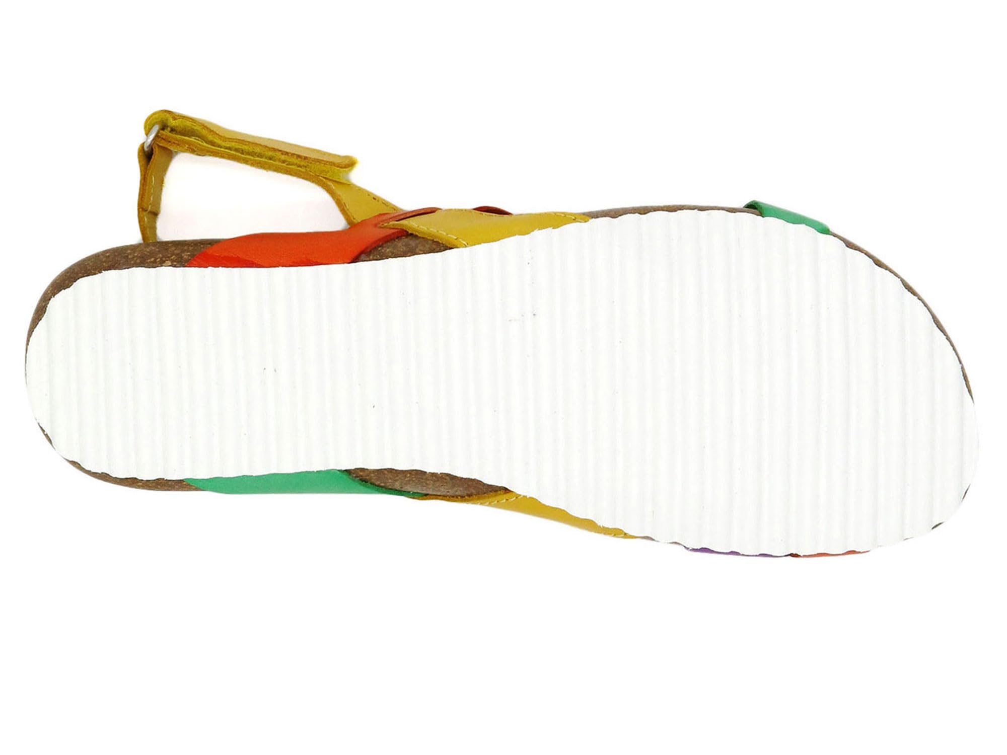Damen Sandalen Leder Sommerschuhe Korksohle Echtleder Fußbett