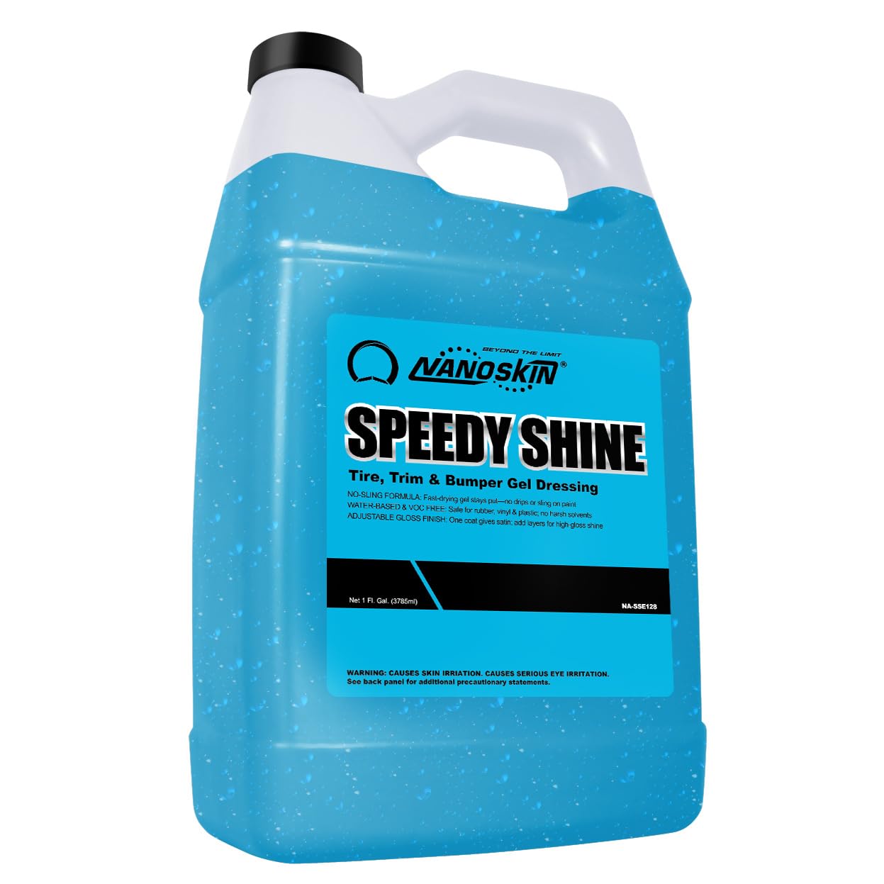 Nanoskin SPEEDY SHINE Exterior Tire & Trim Gel 1 Gallon - Restores and Conditions Faded Tires, Trim, Bumpers and Rubber for Car Detailing | Safe for Cars, Trucks, SUVs, Motorcycles, RVs & More, 128 Fl Oz (Pack of 1)