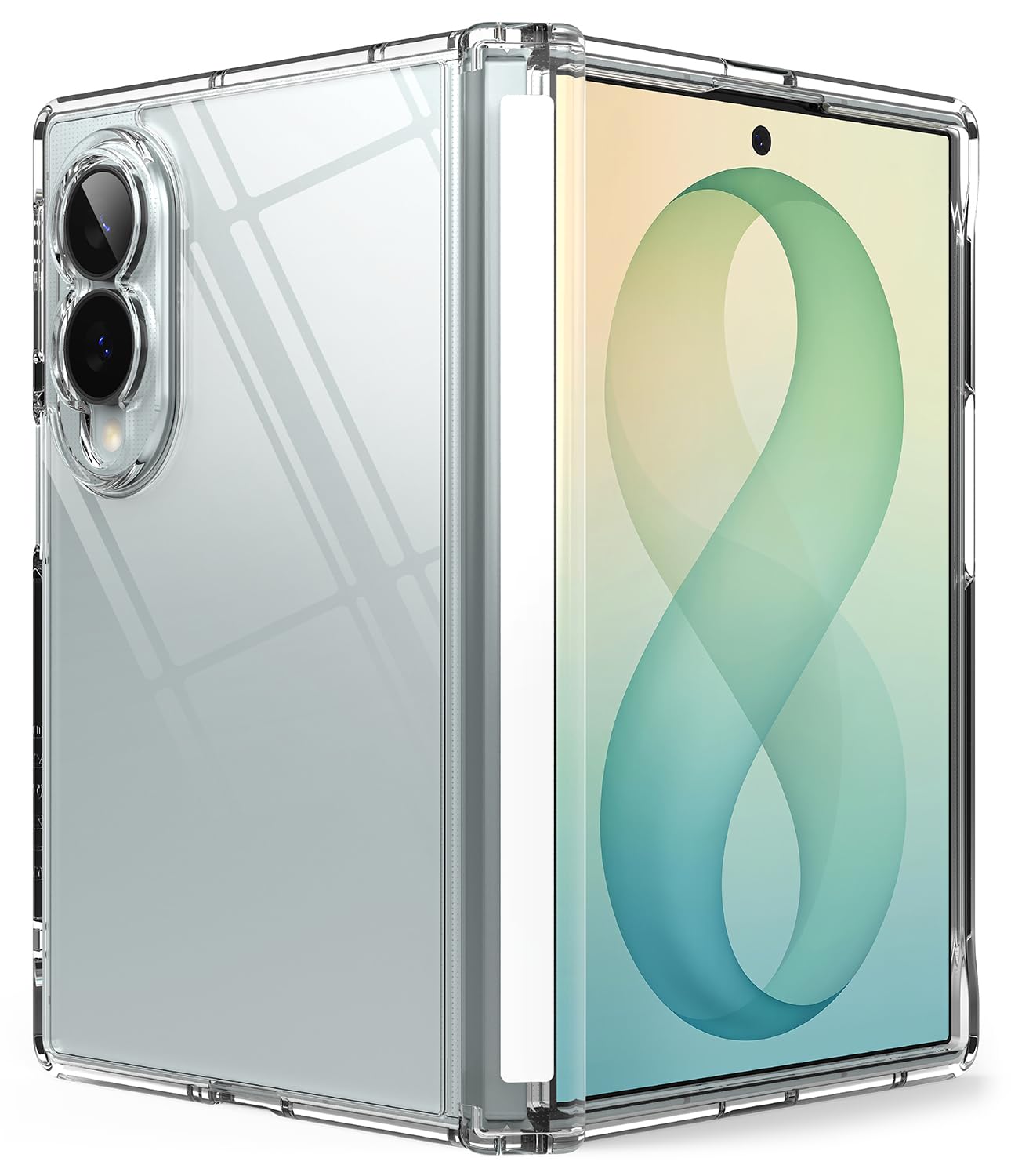 Ringke Fusion Flap per Cover Samsung Galaxy Z Fold 8 - Clear | Compatibile con la ricarica wireless, sottile, leggero, resistente ai graffi