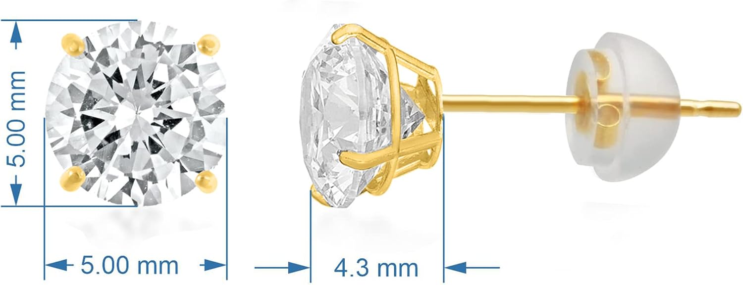 10k Gold Swarovski Zirconia Studs (1 cttw)