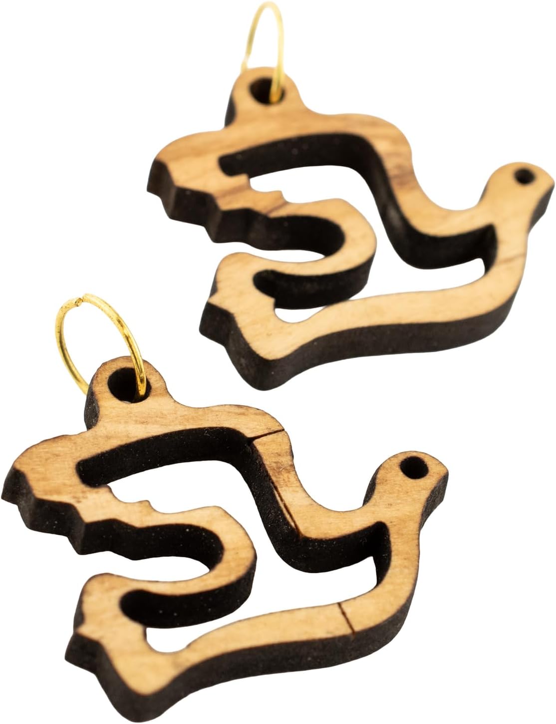 Olive Wood Dove Pendant: Handcrafted Jewelry by Palestinian Artisans from Bethlehem, 28 x 32mm | Symbol of Peace