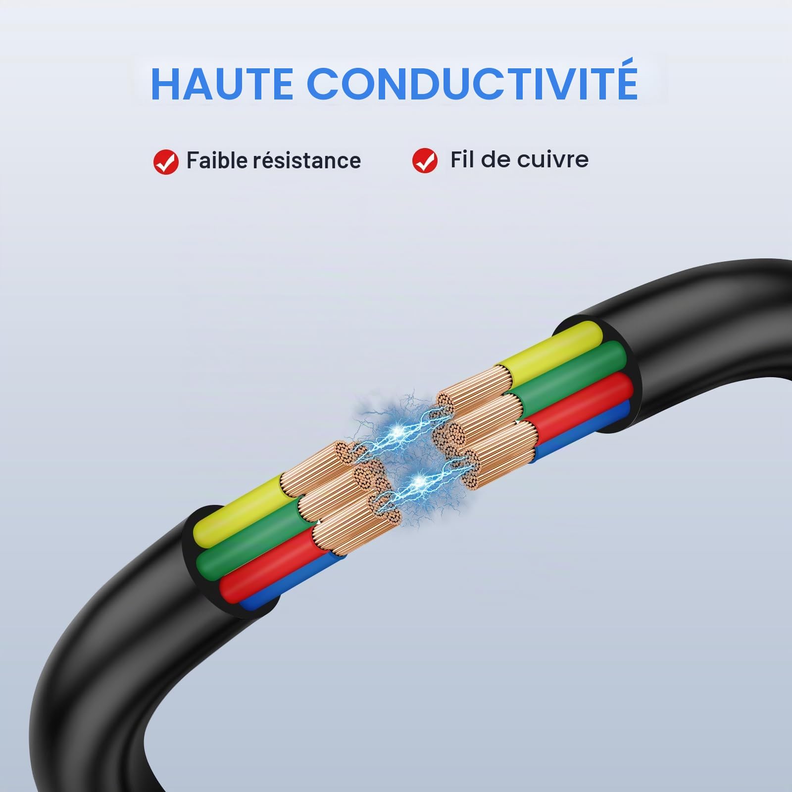 7 Fils 0,5mm² 10 Mètres Câble pour Véhicule – d’attache multiconducteurs, Conducteur de terre rond, Noir, pour Caravanes, Camions, Remorques