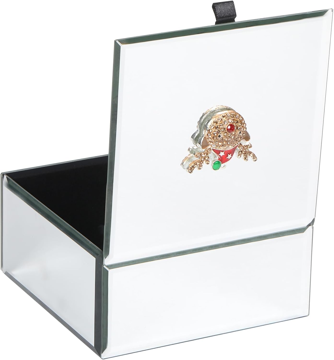 Jewelry Boxes for Women,Christmas Jewelry Organizer and Storage,Jingle Bells,Glass Mirrored Small Jewelry Box, 4.6"*2.6'',Jewelry Box for Women or Girls, Chirstmas Gift Box (sliver)