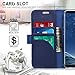 FYY [Genuine Leather Wallet Case for Samsung Galaxy S8+ Plus 2017, Handmade Flip Folio Wallet Case with Kickstand Card Slots Magnetic Closure for Samsung Galaxy S8+ Plus 2017 Navy Blue