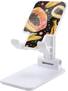 Foldable Phone Stand Portable Adjustable Phone Holder for Desk Cute & Unique Fits Most Smartphones Banana and Papaya Printed Phone Kickstand