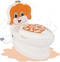 Lemodo Children's Potty Potty Children from 18 Months Children's Toilet Baby Pot with Flushing Sound Removable Inner Container Non-Slip Base Toilet Paper Holder Potty Training Dog Motif