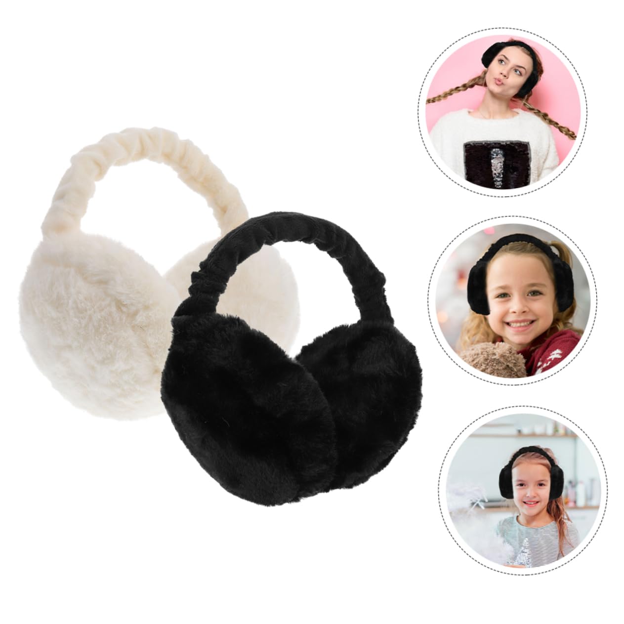 CALLARON Orejeras Plegables Mufas Pelo Manguitos Felpa Orejeras Para Mujer Gorro Térmico Calentador De Cabeza Orejeras De Sonido Oreja Para Polaina Falso Lana Abs