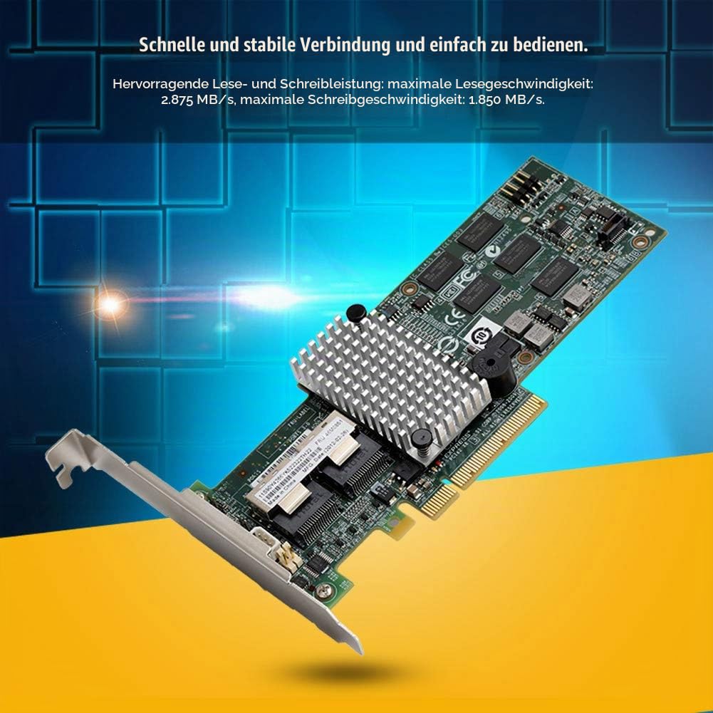 für LSI 9260-8i M5015 46M0851 SATA/SAS-Array-Karte PCIe x8 6 Gbit/s (S), M5015 Megaraid 9260-8i SATA/SAS-Controller RAID 6G PCIe x8 für LSI 46M0851