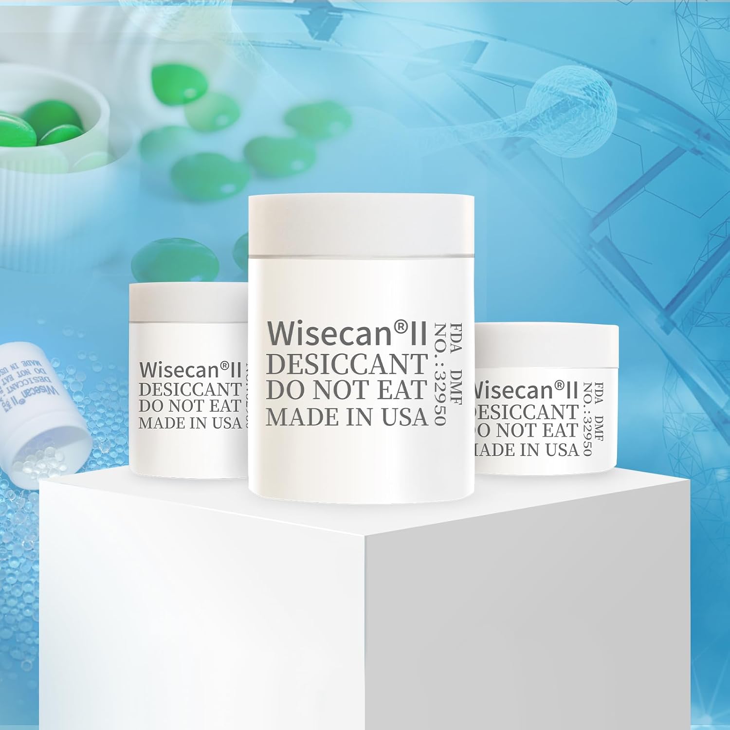 1 Gram 1000 Pack Silica Gel Canister, Desiccant Canister, Silica Gel Capsules, Desiccant Capsules, Moisture Absorbers for Food Storage, Food Safe Dehumidifiers Wisecan