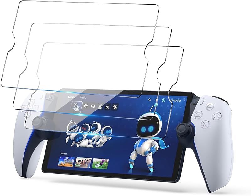 IBETEK 3 Protector de Pantalla Vidrio Templado para Sony PS5 PlayStation Portal, Dureza 9H, Resistente a Arañazos y Huellas Dactilares