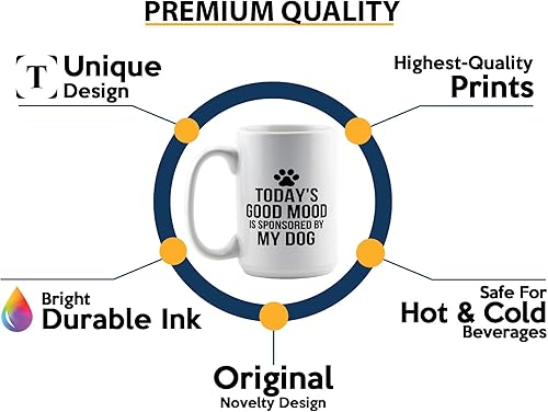 Miniatura 3 de Animal lover Coffee Mug 15oz White -Is sponsored by my dog - Funny Witty Pet Owner Dogs Fur Puppy Doggy