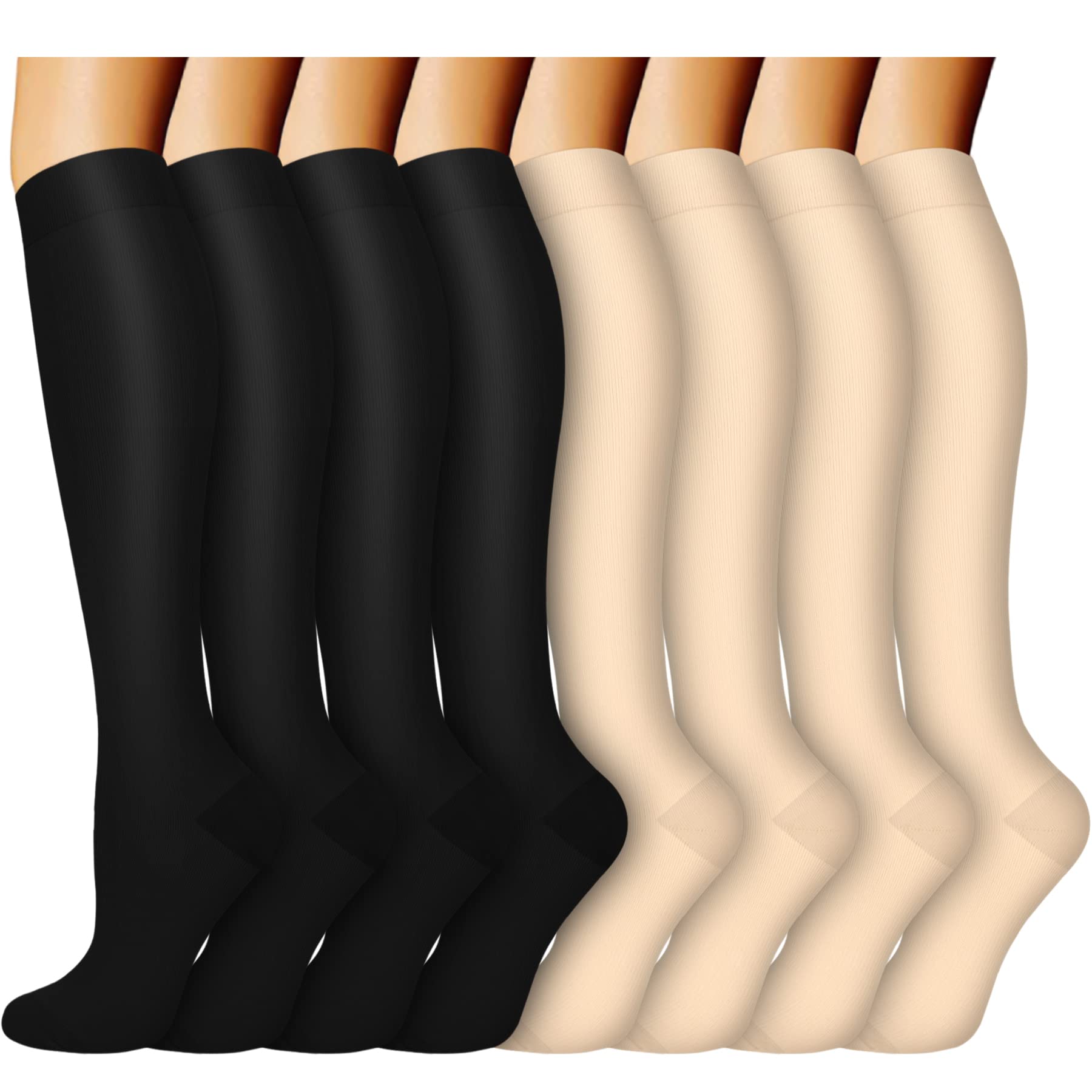 Compression Socks for Women & Men (20-30mmHg) 1/3/7 Pairs - Best for Running, Travel,Cycling,Pregnant,Nurse-image-31