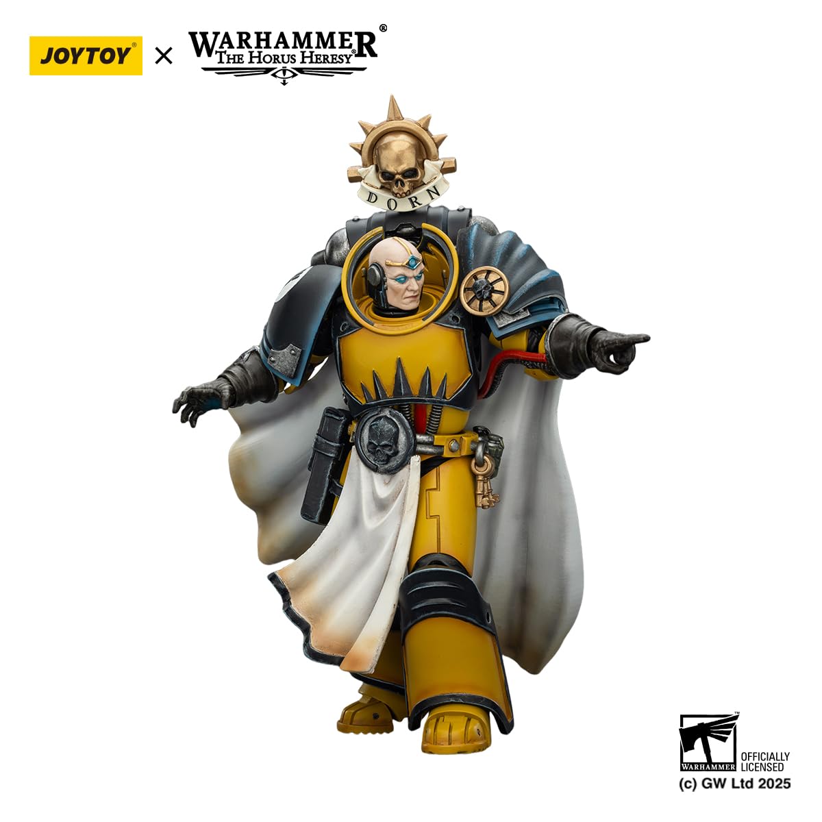 JOYTOY Warhammer 40k figurka 1/18, imperialne pięści, konsul bibliotekarza, z siekierą siłową i pistoletem śrubowym, prezenty kolekcjonerskie, zabawki dla dzieci w wieku 15+ i dorosłych, 12,40 cm