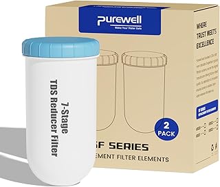 Purewell 7-Stage 7-In Water Filter Replacement for Zero Pitcher, Purewell SF series system, 200Gal Long-Lasting, Certified to Reduce TDS, Total PFAS (Forever Chemicals), Mercury, Chlorine (2 Pack)