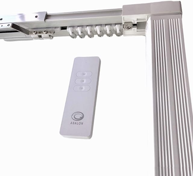Abalon Motorized Track for Curtains With Remote Control, 1 to 6 meters, Motor Wifi compatible with Alexa, Google Home, Smartphone App, Smart Home, Electric Curtain Tracks, Motorized Curtain Rods (DIY)