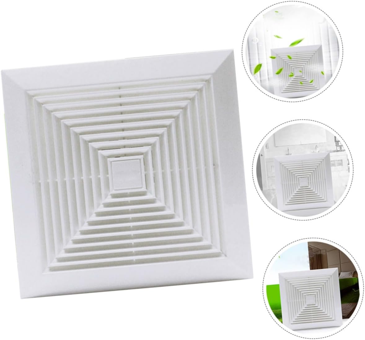 Angoily Powerful 8-inch Bathroom Exhaust Fan 40w Silent Ceiling Ventilation Fan for Kitchen and Toilet, 20x20 Inch Cutout, 24x24 Inch Outer Frame, Household Air Extractor