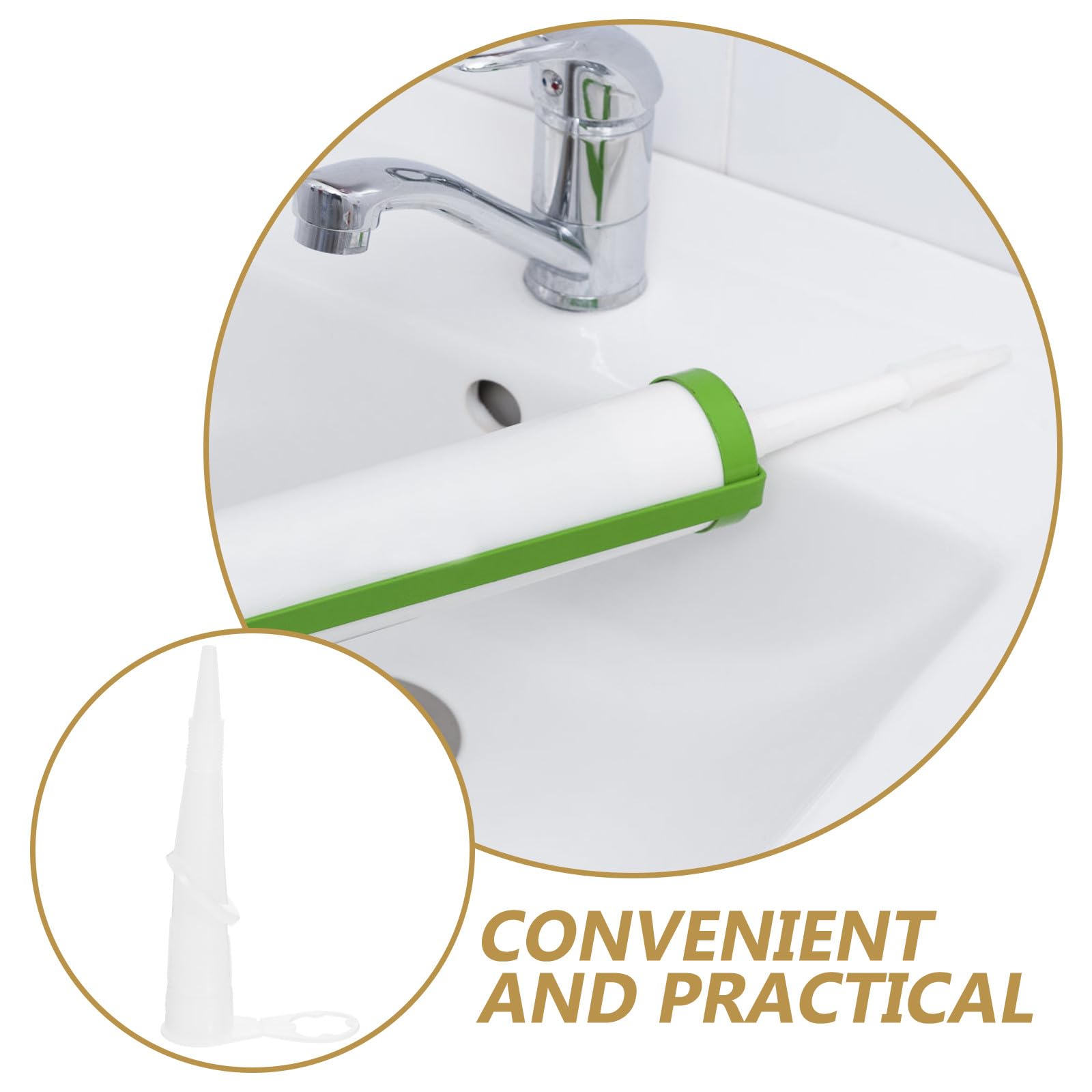 Ipetboom 10 Buses Applicateur Joint Silicone 360° Flexibles, Ouverture Filetée, Positionnement Facile pour Mastic D'étanchéité et Calfeutrage Précis