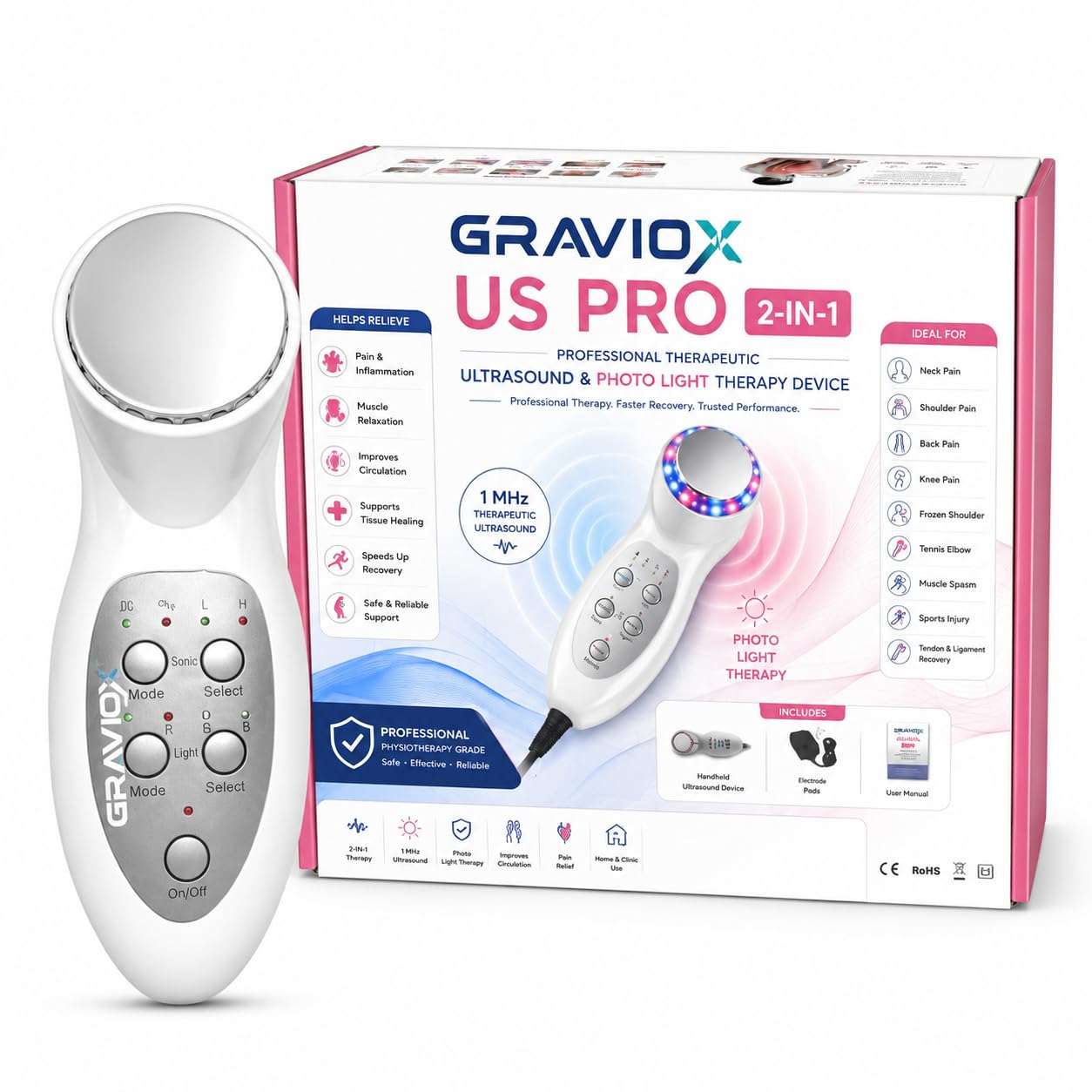 Professional Ultrasound/Ultrasonic Machine for Physiotherapy - Electrotherapy Pain Relief Device - Durable Metal Body Clinical Grade Ultrasonic Unit for Home & Clinic - Portable Recovery Equipment with 1 Year Warranty-picture-26