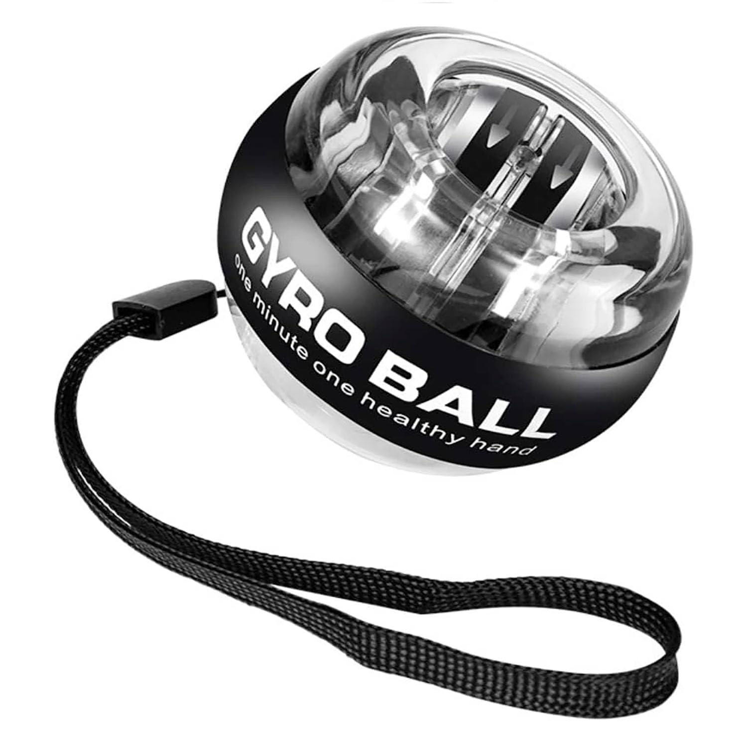 GJSHOP Gyro Ball Strength Forearm Exerciser Advanced Wrist | Hand Trainer for Grip Flexibility | Rehabilitation Ideal for Fitness | Sports, and Injury Recovery Black