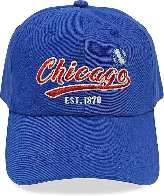 Embroidered Classic City Football Hat for Men Women Adjustable Unisex Cotton Fans Baseball Cap (forChicago)