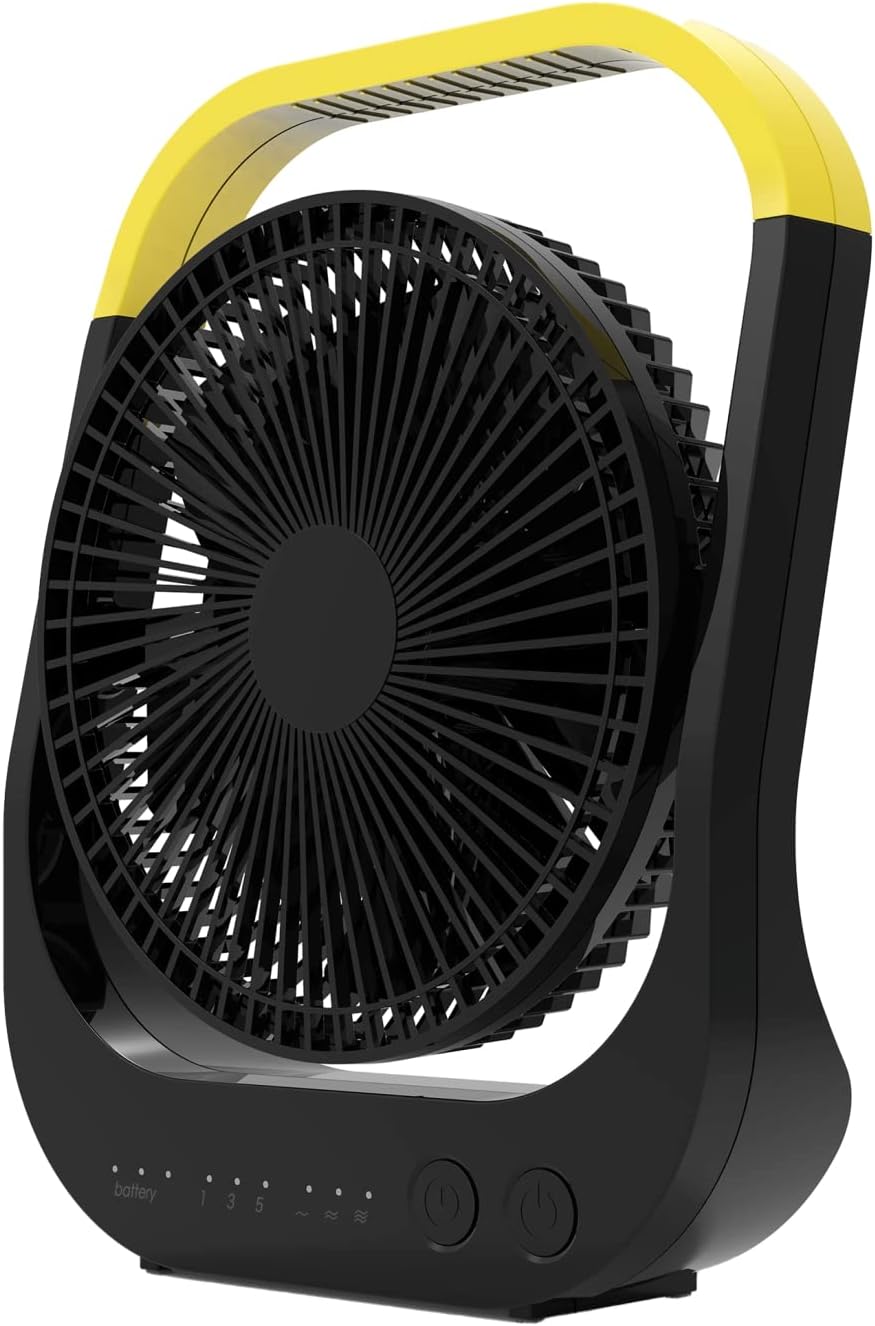 トップランド 卓上扇風機 デスクファン [ どこでもFAN ホーム & アウトドア ] DCモーター コードレス 3WAY電源 (AC/USB/充電式) パワフル送風 風量4段階調節 タイマー付き 角度調節 ブラック SF-DFC38BK