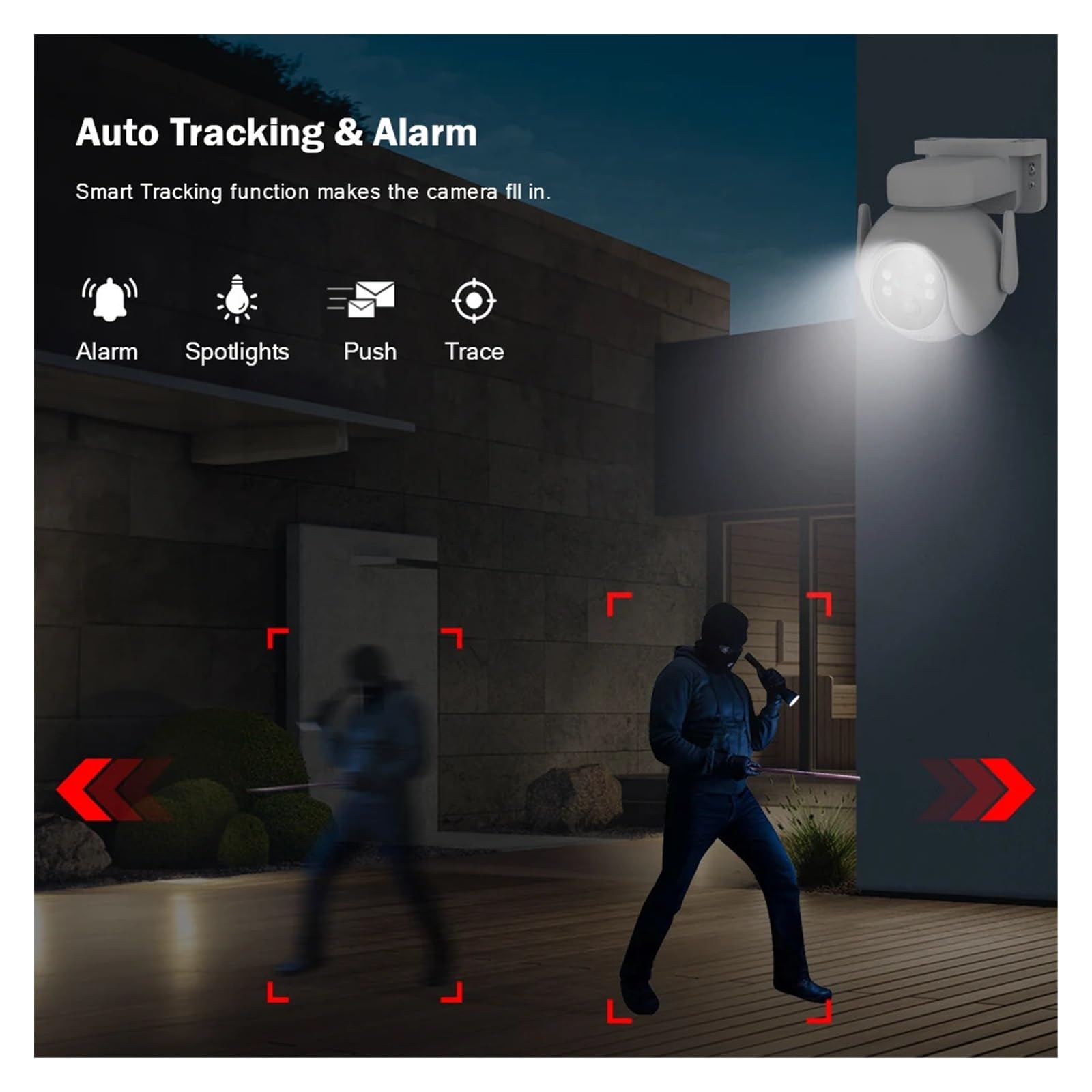 Caméra de sécurité, Caméra de Surveillance IP Solaire 4MP, Zoom numérique 4X, détection Humaine PIR, Audio, accès à Distance, AI extérieure étanche(White No Card)