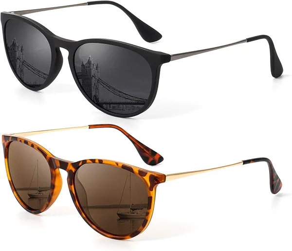 KALIYADI Sunglasses Womens Polarized Womens-Sunglasses: Trendy Sun Glasses with UV400 Retro Style for Party Beach Shopping