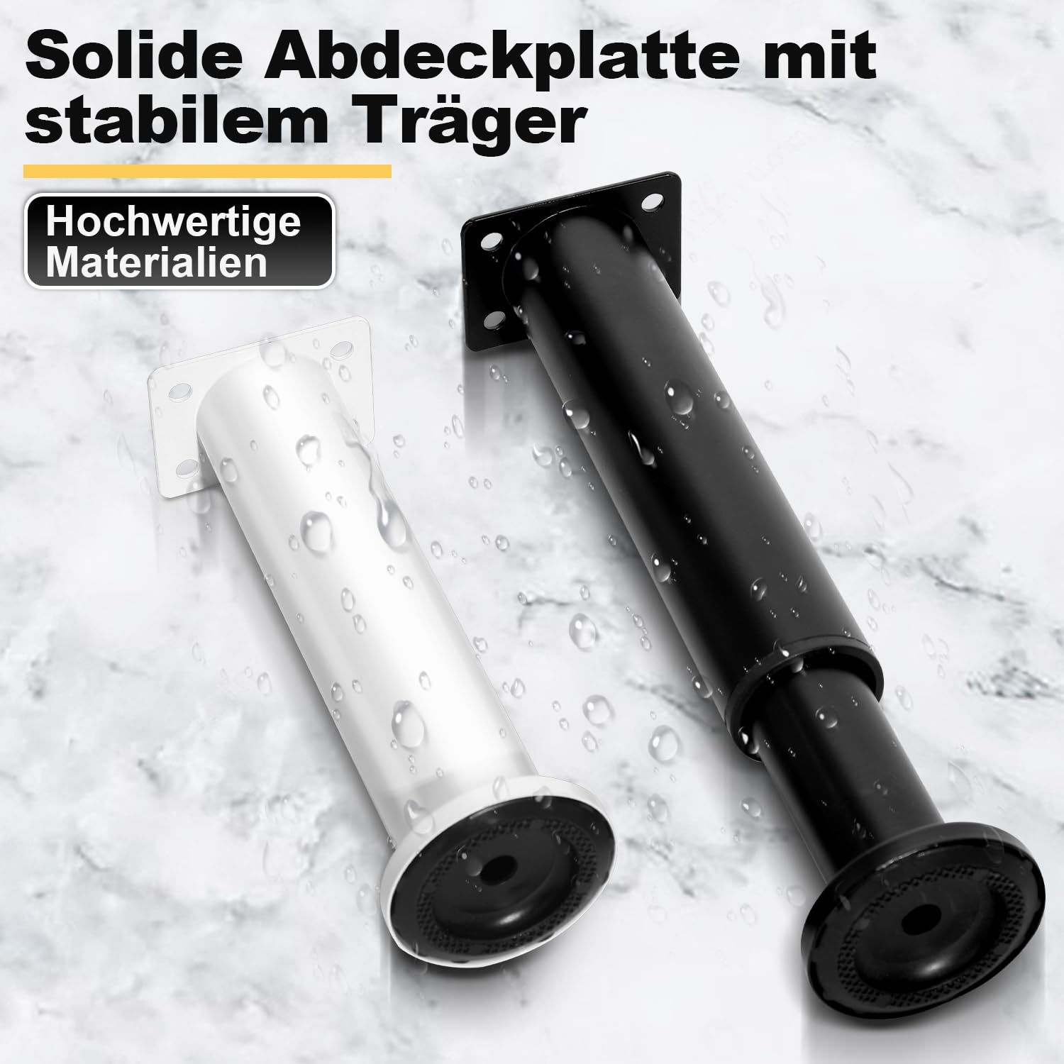 Juego de 8 patas para muebles de acero inoxidable, color negro, 18 – 30 cm, altura regulable, patas para muebles con tornillos, soporta hasta 300 kg, para sofá, muebles, sillas de escritorio